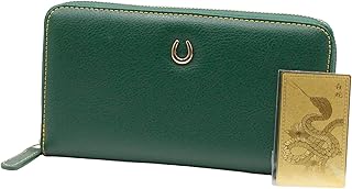 金運財布 金運 開運 緑 グリーン 風水 メンズ レディース 女性 長財布 緑の サイフ 本革 革 レザー ラウンドジップ ラウンドファスナー 運気の上がる財布 競馬 馬蹄 ホースシュー 金運アップ グッズ 幸運 (14.【白蛇】ゴールド 開運護符)