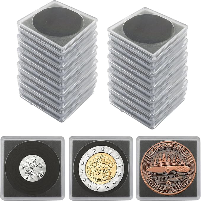 Porta monedas transparentes ajustables 5 tamaños 20 piezas miniatura 5