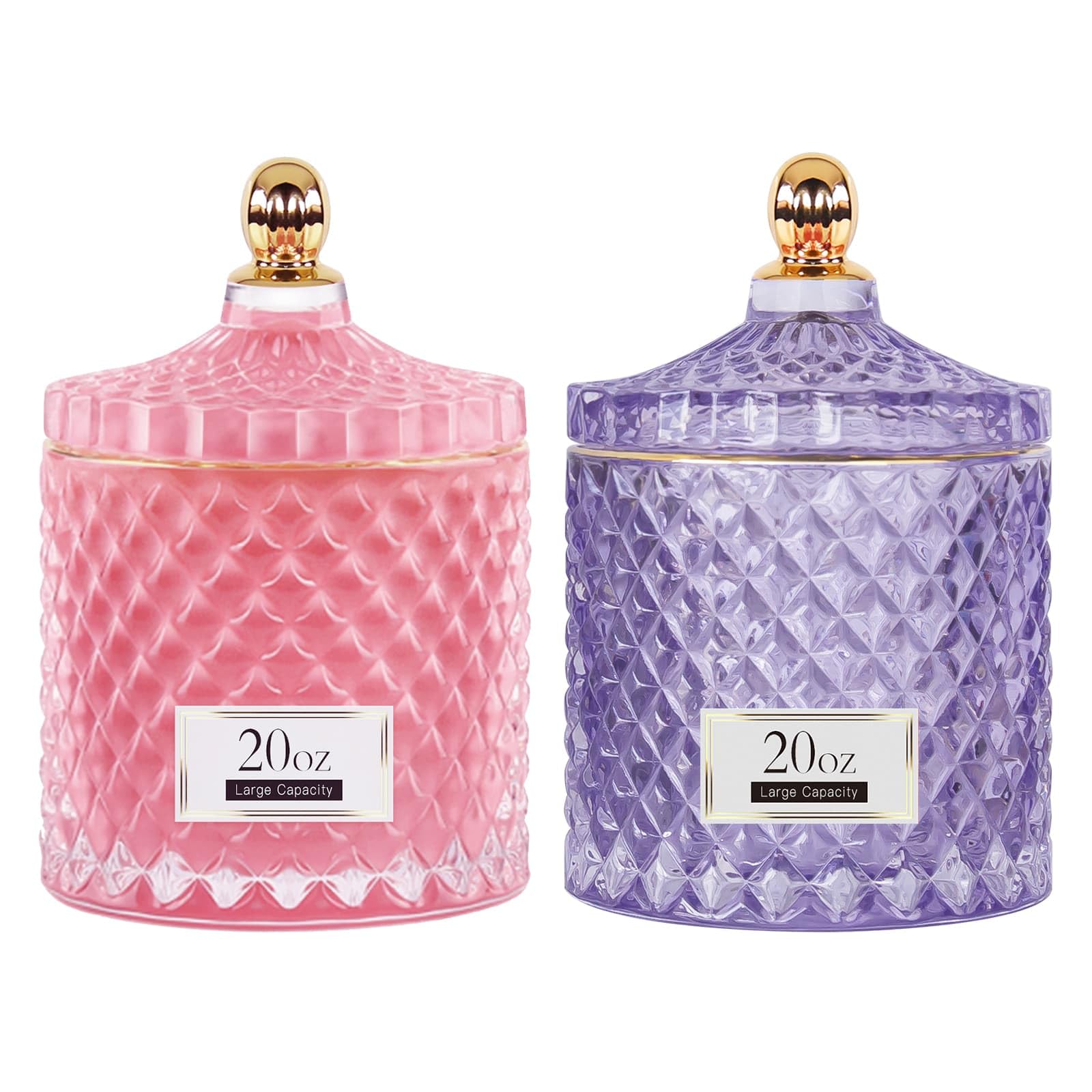 ALAMHI Candy Jar Candy Dish with Lid, Apothecary Jars with Lids Room Decor Aesthetic