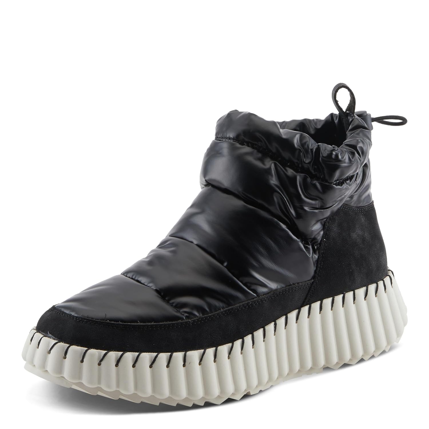 PATRIZIA BESTINSNOW Womens Waterproof Winter Sneaker Boot Down-Filled Metallic Ankle Boot with Faux Fur Insole Chunky Sole