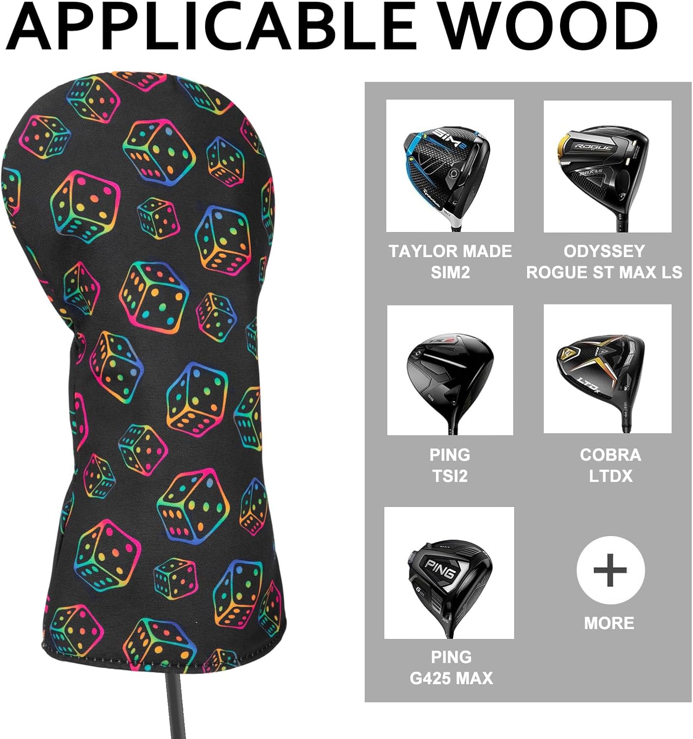 Golf Club Head Covers 3pcs Golf headcovers Set for Driver Fairway hybrids