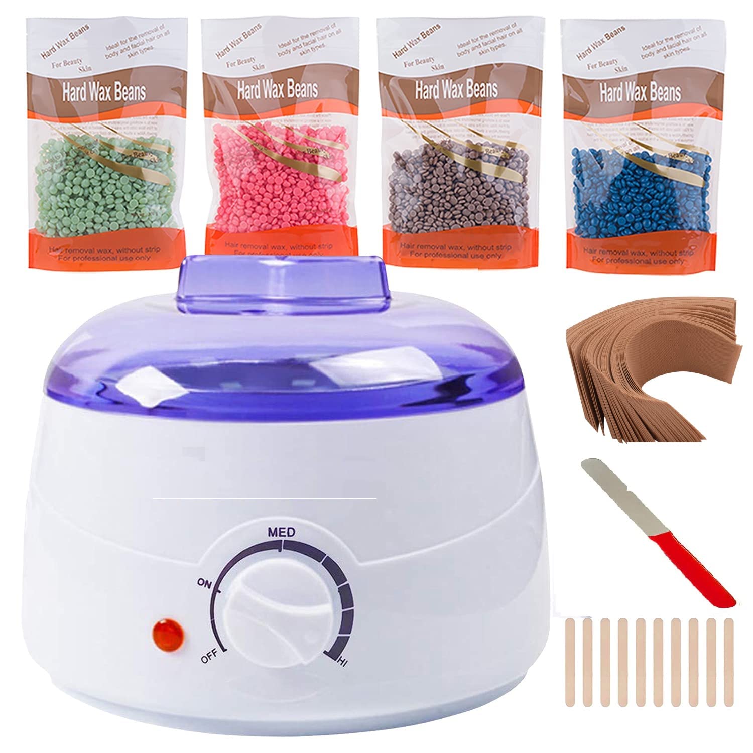 CUVLY Wax Heater Combo Hard Wax Warmer, Heater with Hair Removal Wax Beans(100 Grams) and Wooden Chips for Hard, Strip and Knife Paraffin Waxing Kit for Women - Color May Vary, 1 Set (Wax Heater Kit) (B09JDLRSZK) Amazon Price History, Amazon Price Tracker