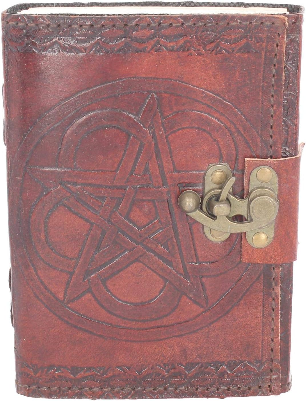 Nemesis Now Pentagram Leather Journal with Lock 20cm Brown