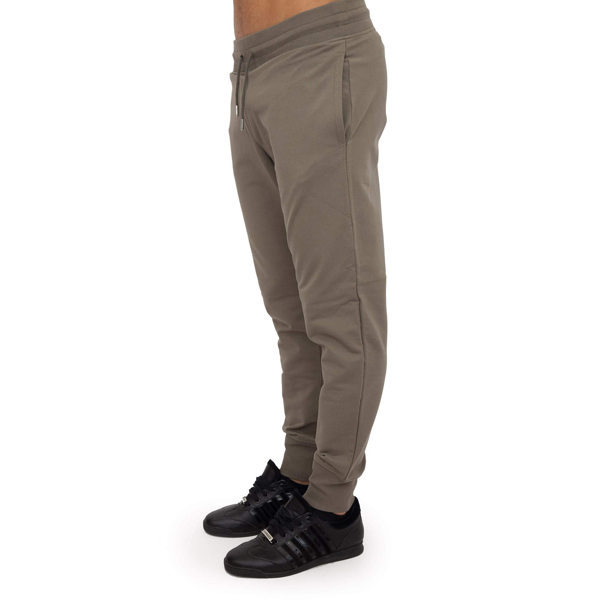 Love Moschino Printed Loop-Back Cotton Sweatpants Olive