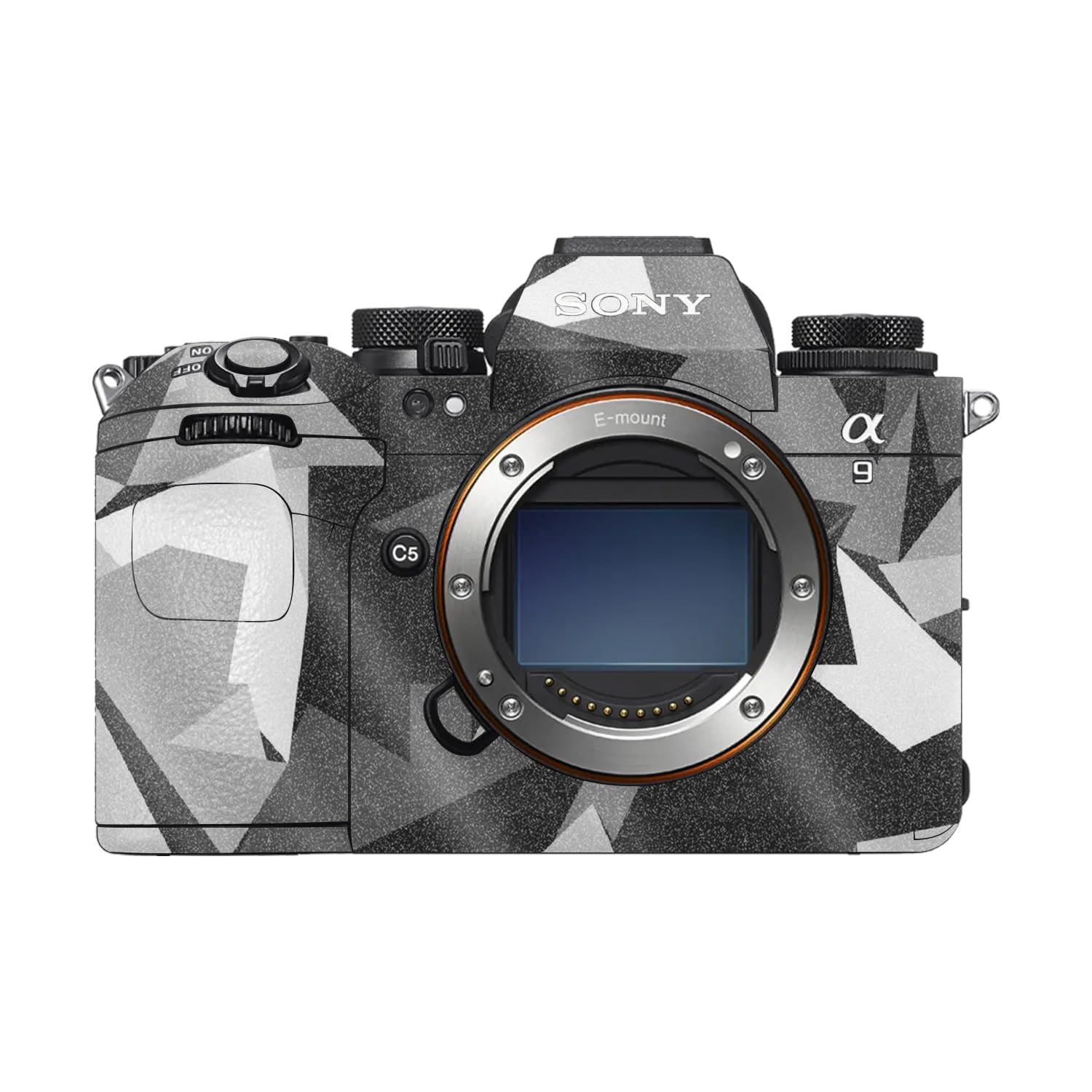 Glossy Glitter Camera Skin Compatible with Sony Alpha 9 III (2024) - Mono Camo - Premium 3M Vinyl Protective Wrap Decal Cover - Easy to Apply | Crafted in the USA by MightySkins