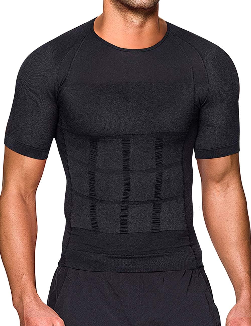 NonEcho Mens Slimming Body Shaper Seamless Compression Shirt Tummy Control Slimmer Shapewear Gynecomastia Undershirt
