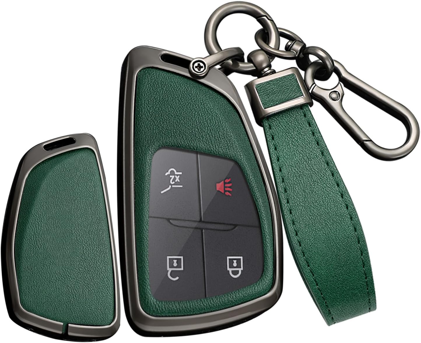 Leather Key Fob Cover Fit for GMC Acadia Denali Yukon Terrain Buick envision 2025 Chevy Equinox Traverse Tahoe 2026