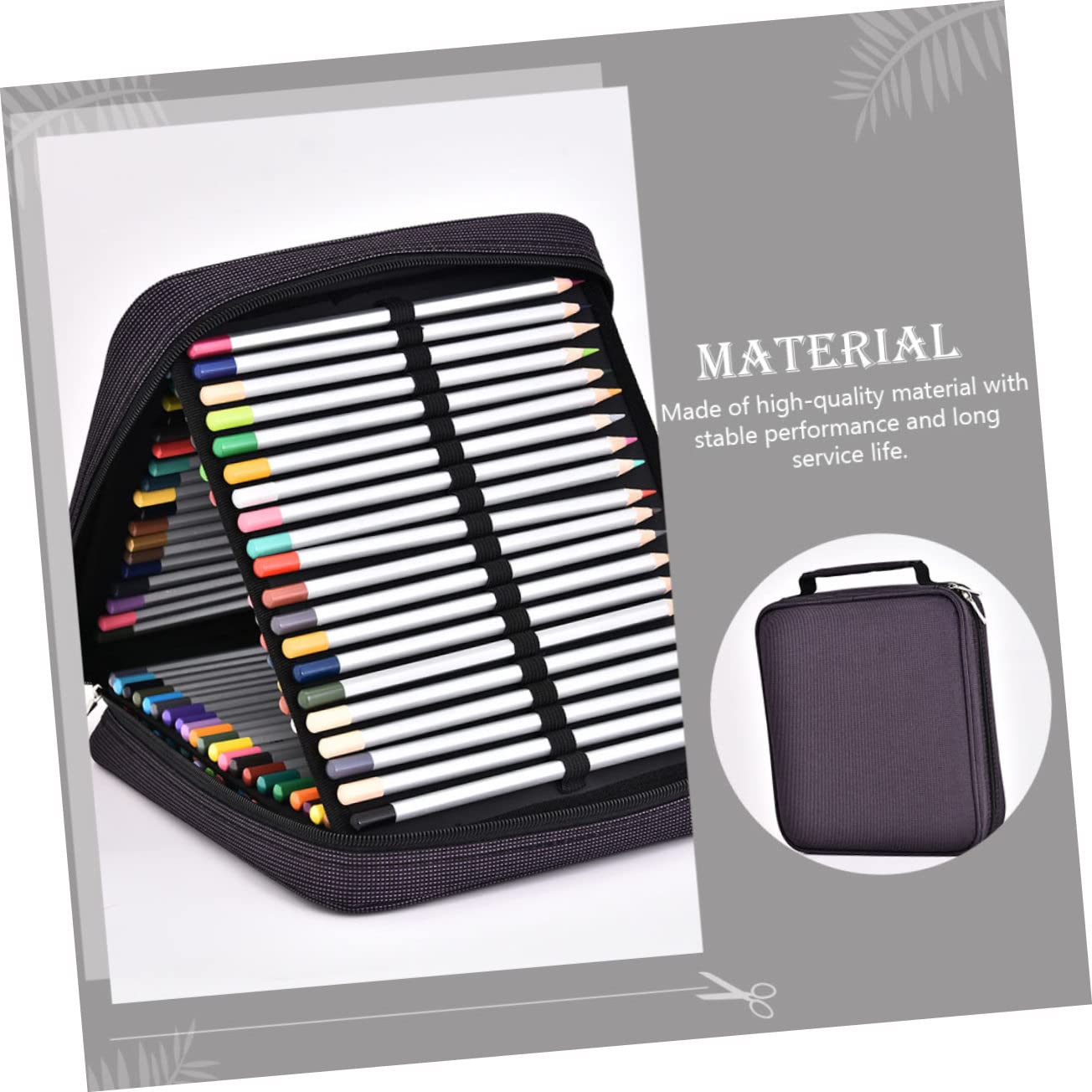 Estuche Portátil para Lápices Púrpura 120 Colores Asa, Tela Mate