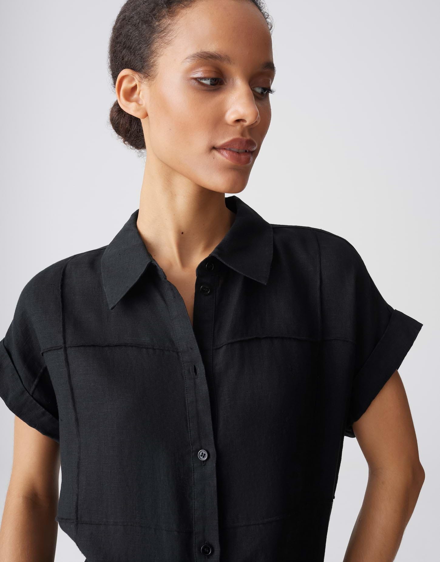 OPUS Damen Minikleid | Hemdblusenkleid aus reinem Leinen