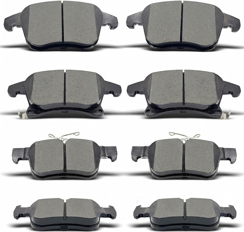 Pastilhas de freio cerâmicas dianteiras e traseiras AnnoVinco para Ford Fusion e Lincoln MKZ – Jogo com 8 unidades