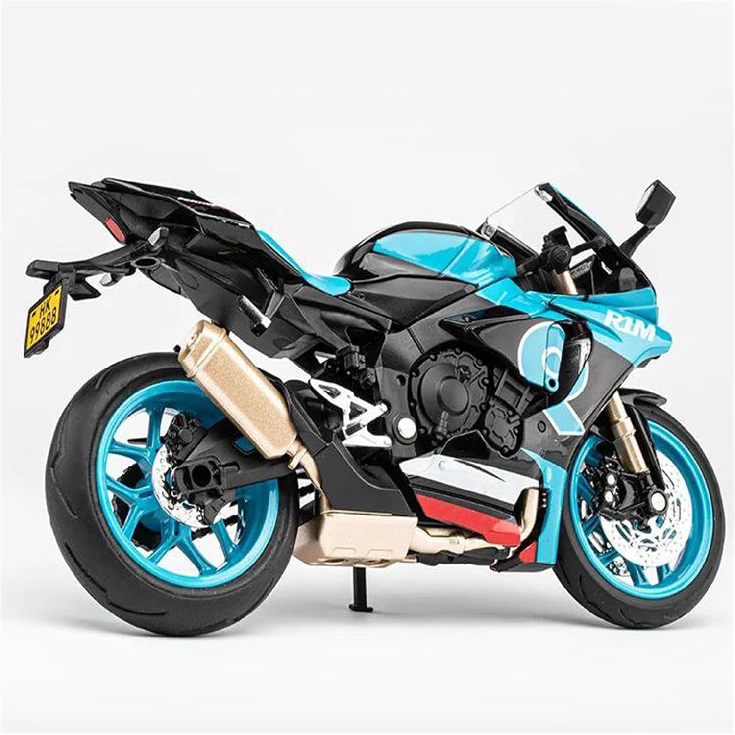 MAKUTU Scale Motorcycle Model 1:12 for Y-AMAHA R1M Gift Giving Die-cast Static Motorcycle Model(Cyan)