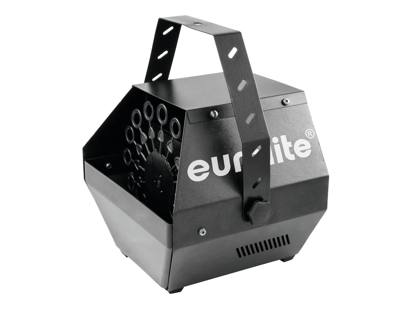 EUROLITE Set B-100 Seifenblasenmaschine schwarz DMX + Seifenblasenfluid 1l | DMX-Seifenblasenmaschine, für hängende und stehende Montage inklusive 1l Seifenblasenfluid