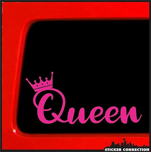 Corona de princesa reina Calcomaníacalcomanía divertida para parachoques de 4 x 4 para parachoques de coche, camión, 3.2 x 7 pulgadas (rosa suave)