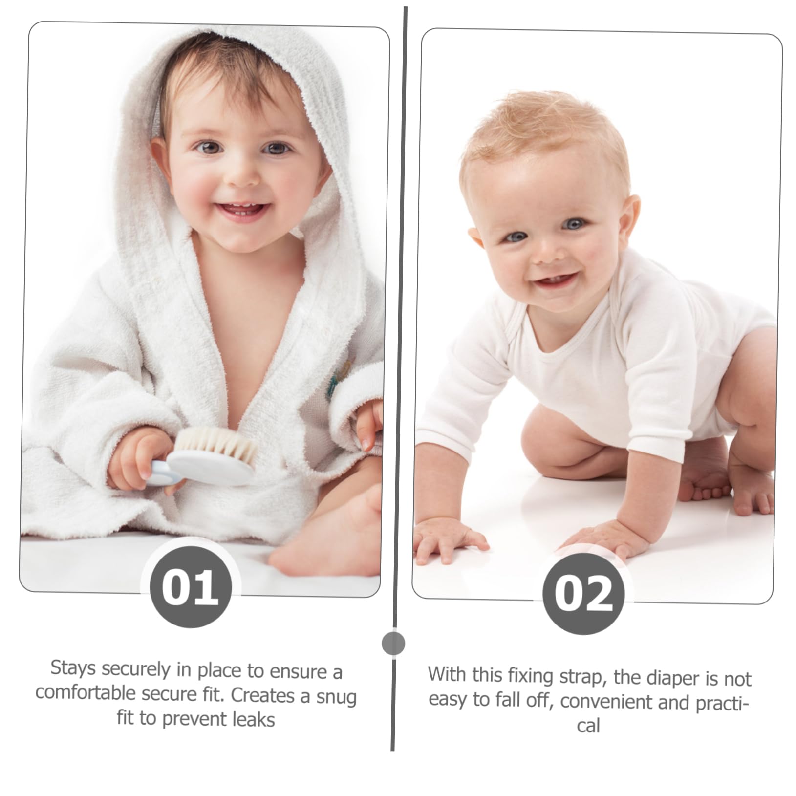 CIMAXIC 50pcs New Born Diaper Fastener Baby Nappy Belts Reusable Diaper Buckles for Boys Girls