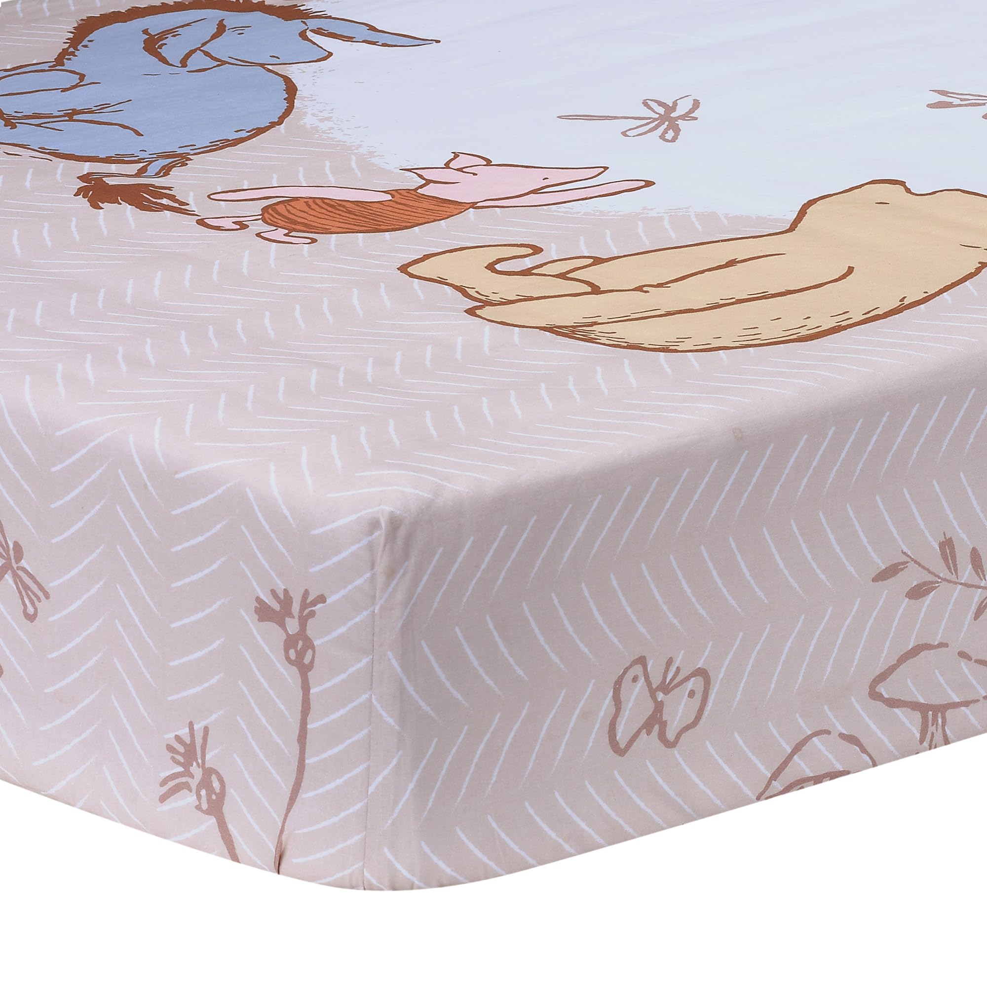 Lambs & Ivy Disney Baby Pooh Bear & Pals Photo Op Cotton Baby Fitted Crib Sheet