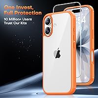 Vista 732 de TAURI Funda magnética 2 en 1 transparente para iPhone 14 Pro, compatible con Magsafe [no amarillenta] con protector de pantalla, protección de grado