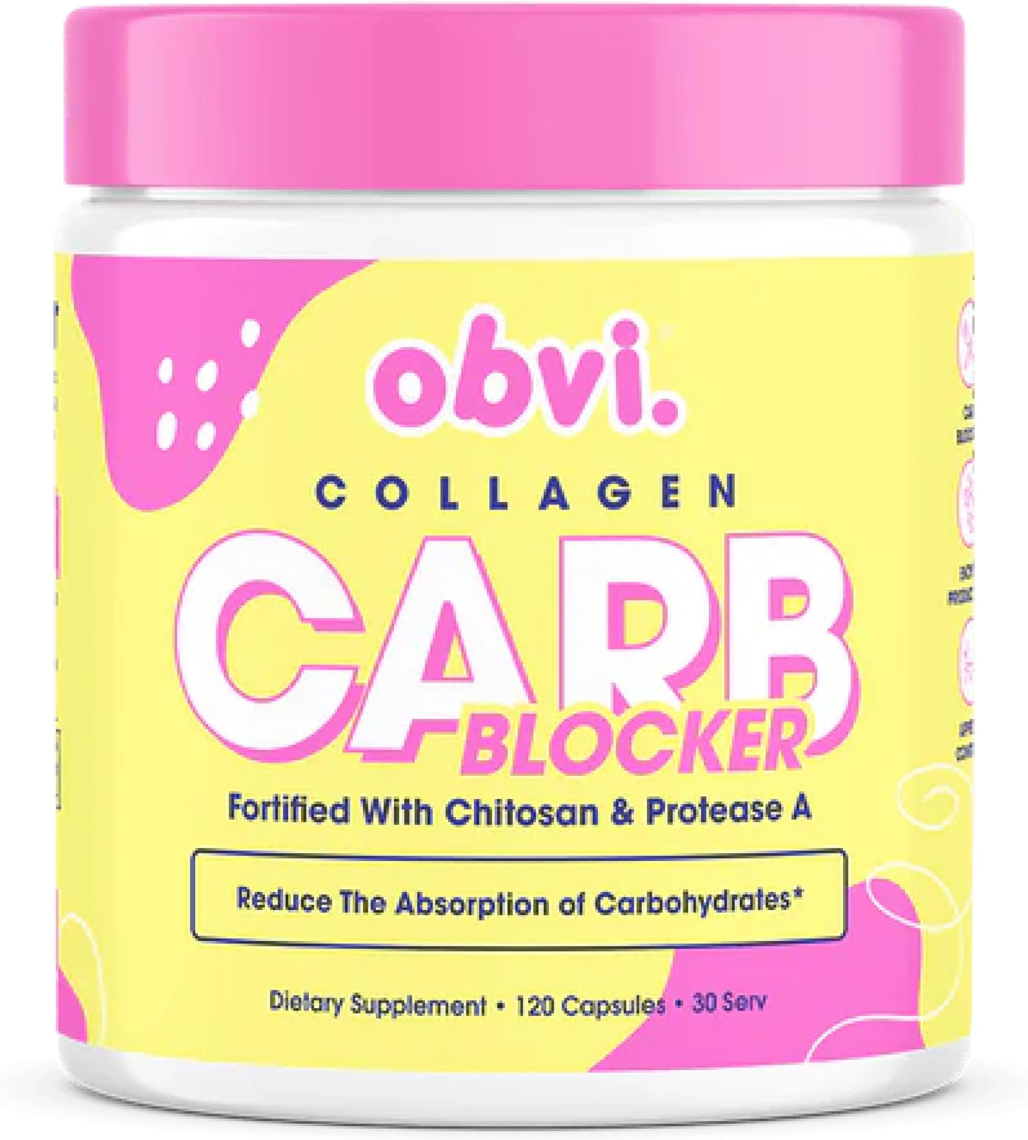 Obvi Guilt-Free Carb Blocker | Supports Fitness Goals | Carb Absorption Blocker with White Kidney Bean Extract | 120 Capsules, 30 Servings
