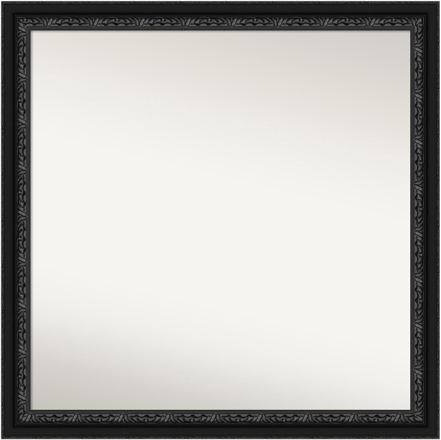 Amanti Art Black Bathroom Mirror for Over Sink, 30x30 Downton Black Square Vanity Mirror, Large Traditional Wood Frame, Hangs Horizonally and Vertically, Bathroom Wall Decor, Non-Beveled Edge