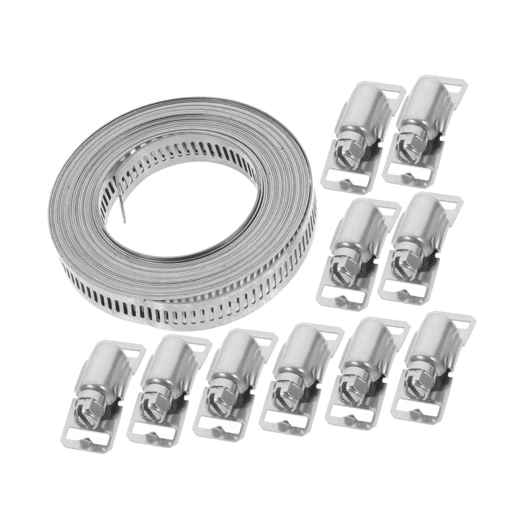 Unomor Stainless Hose Clamp Straps 1 Set Diy Kit Metal Clamp for Plumbing Fasteners