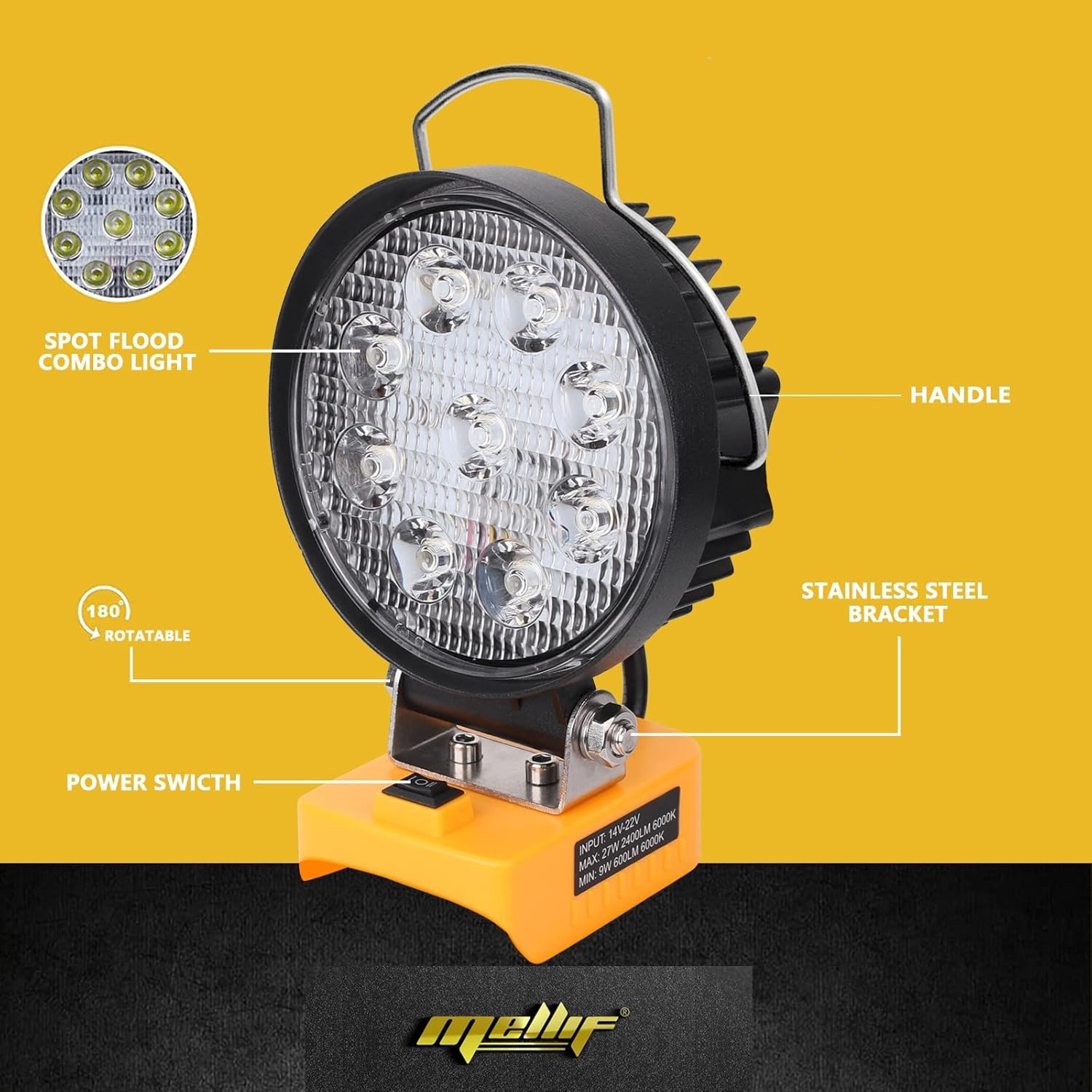 Cordless Hot Glue Gun and LED Light for Dewalt 20V Max Battery (Battery Not Included) : Tools & Home Improvement