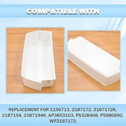 Miniatura 5 de HECASA WP2187172 AP3853103 PS328468 Estante para puerta de refrigerador compatible con Roper Kitchenaid Kirkland Refrigerador Puerta Bin Ligero