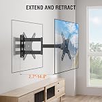 ELIVED Full Motion TV Monitor Wall Mount for Most 14-42 Inch LED LCD Flat Screen TVs & Monitors, Swivel Tilt Extension Rotation TV Mount Bracket Max VESA 200x200mm, up to 44 lbs