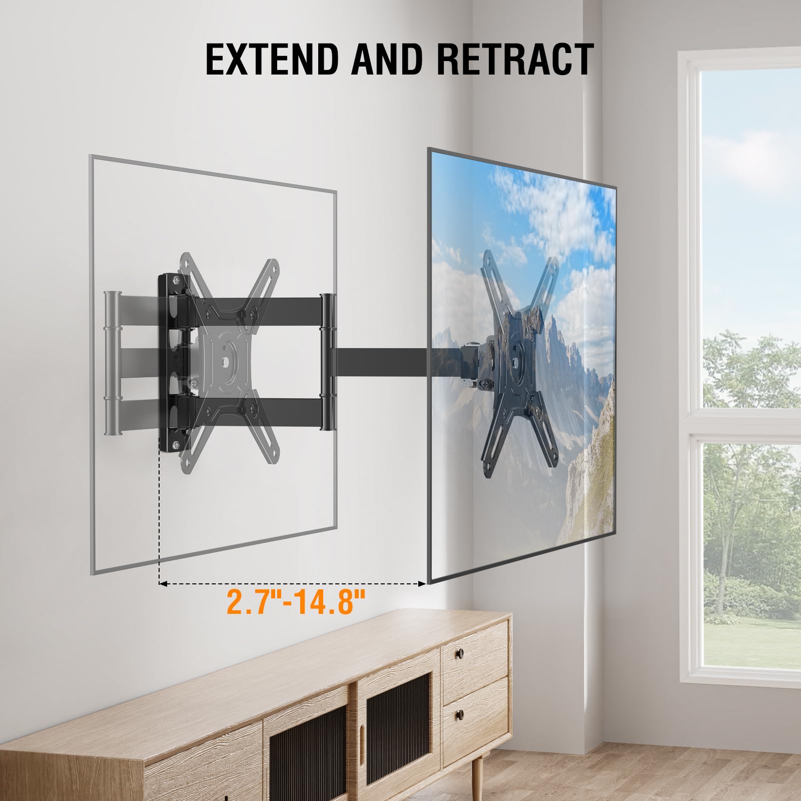 ELIVED Full Motion TV Wall Mount, 14-42" TV Monitor, VESA 200x200, 44 Lbs — Amazon image 3