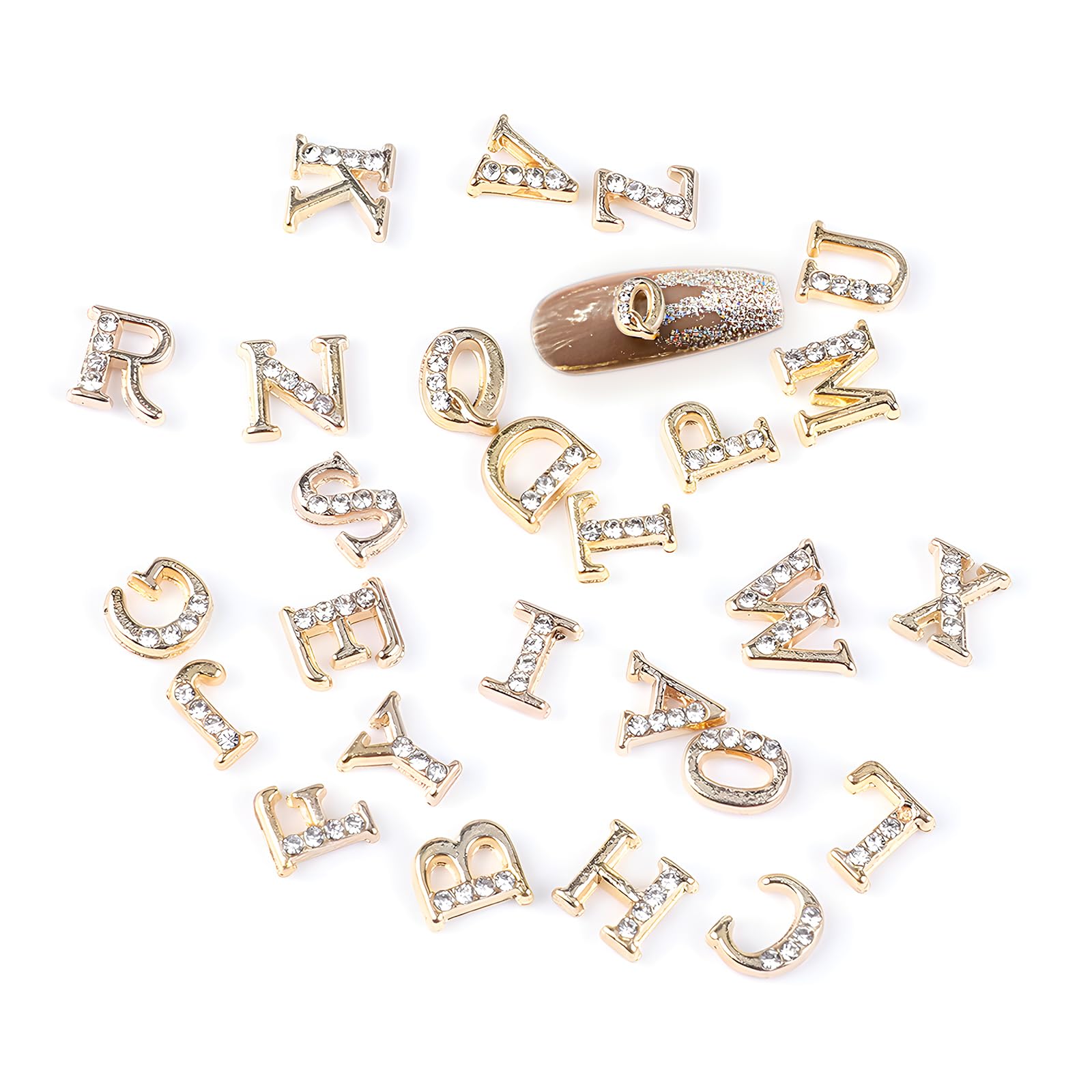 Amazon | happykau ネイルパーツ イニシャル A-Z 26文字 イニシャル  