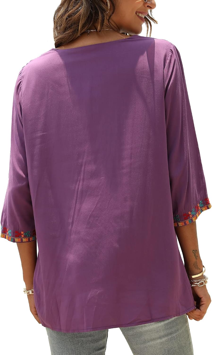 Grosy Bohemian Embroidered Tops for Women, Hippie Clothes, Mexican Peasant Blouses, Traditional Boho Clothing Tunic Shirts image 5