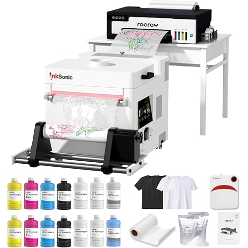InkSonic L13 DTF Printer with Powder Shaker & Dryer, L18058, with XP600 Printhead, A3 DTF Printer Bundle, 13" Easy Lightweight T Shirt Transfer Printing Machine, Direct to Film
