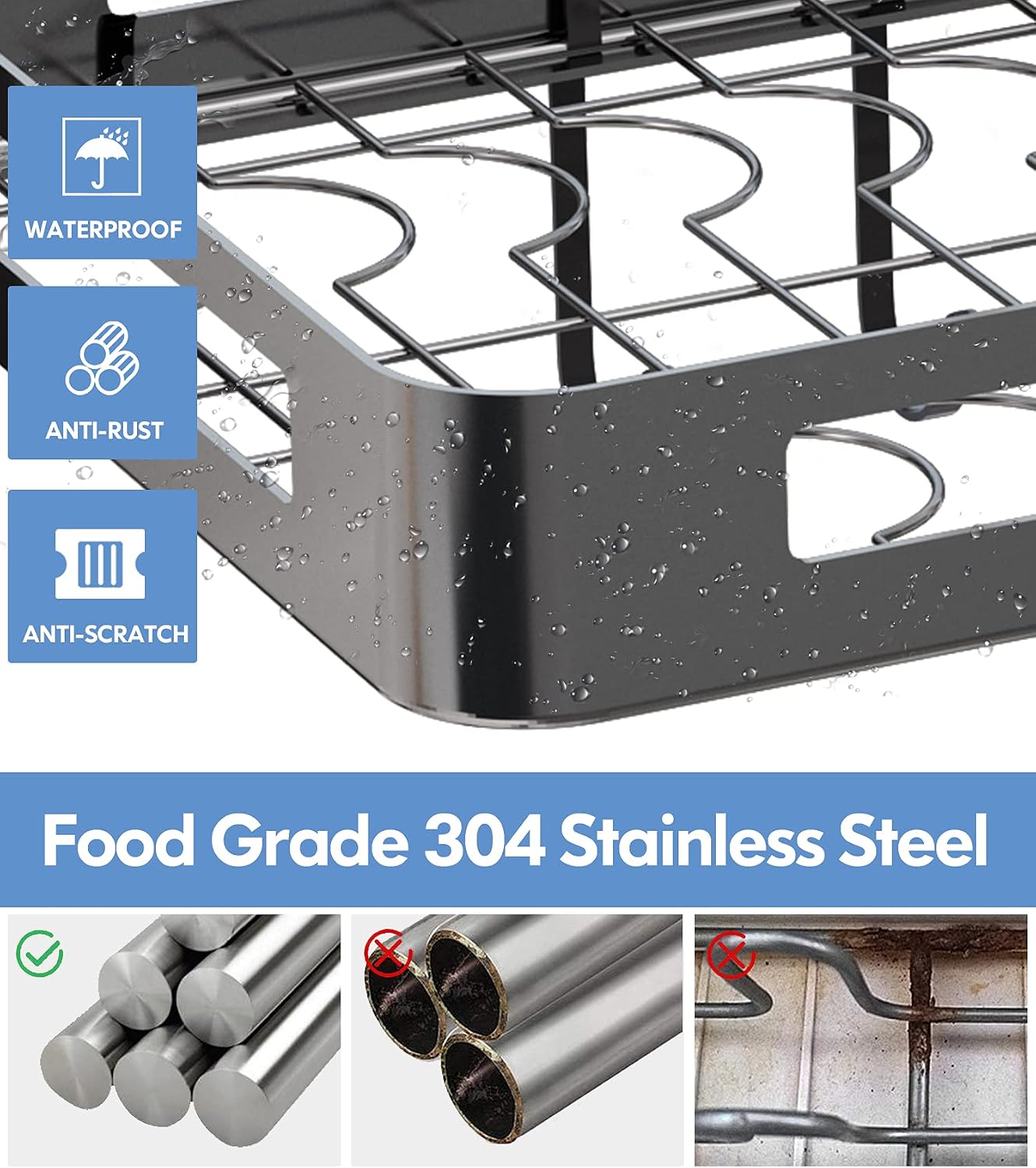 Amаzоn Crаzу 🔥 Dеаlѕ Over Sink Dish Drying Rack Romision Stainless Steel Dish Drainer Shelf Above The Sink for Kitchen Counter Organizer Storage Space Saver with Cutting Board & Utensil & Knife Holder and 6 Hook (Black) Buу 2 gеt 3 Over Sink Dish Drying Rack Romision Stainless Steel Dish Drainer Shelf Above The Sink for Kitchen Counter Organizer Storage Space Saver with Cutting Board & Utensil & Knife Holder and 6 Hook (Black)