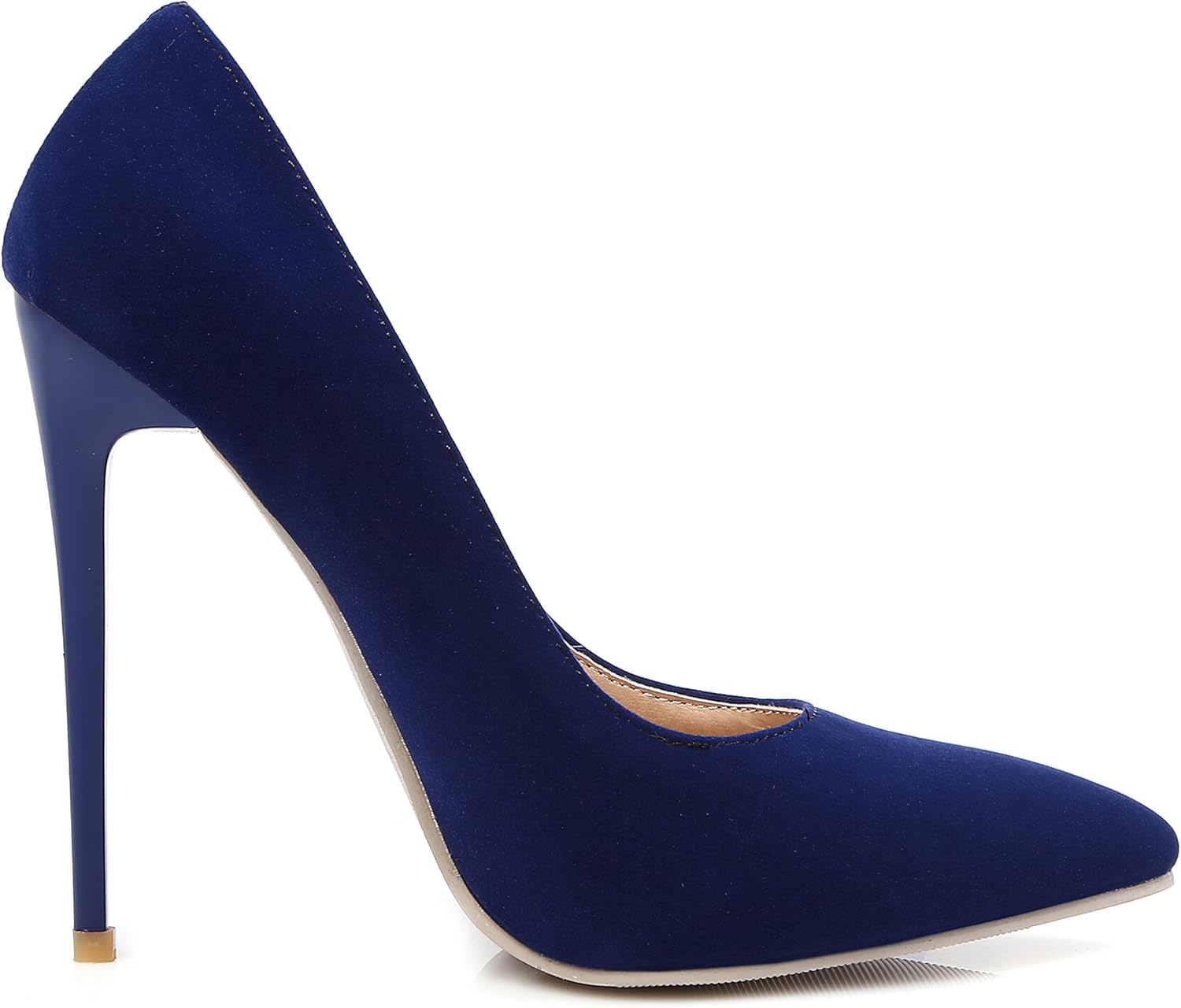 Pumps for Women Suede Pointed Toe Stiletto Sexy 4.7in High Heels Comfort Shallow Slip-On Office Wedding Party Dress Shoes - Image 2