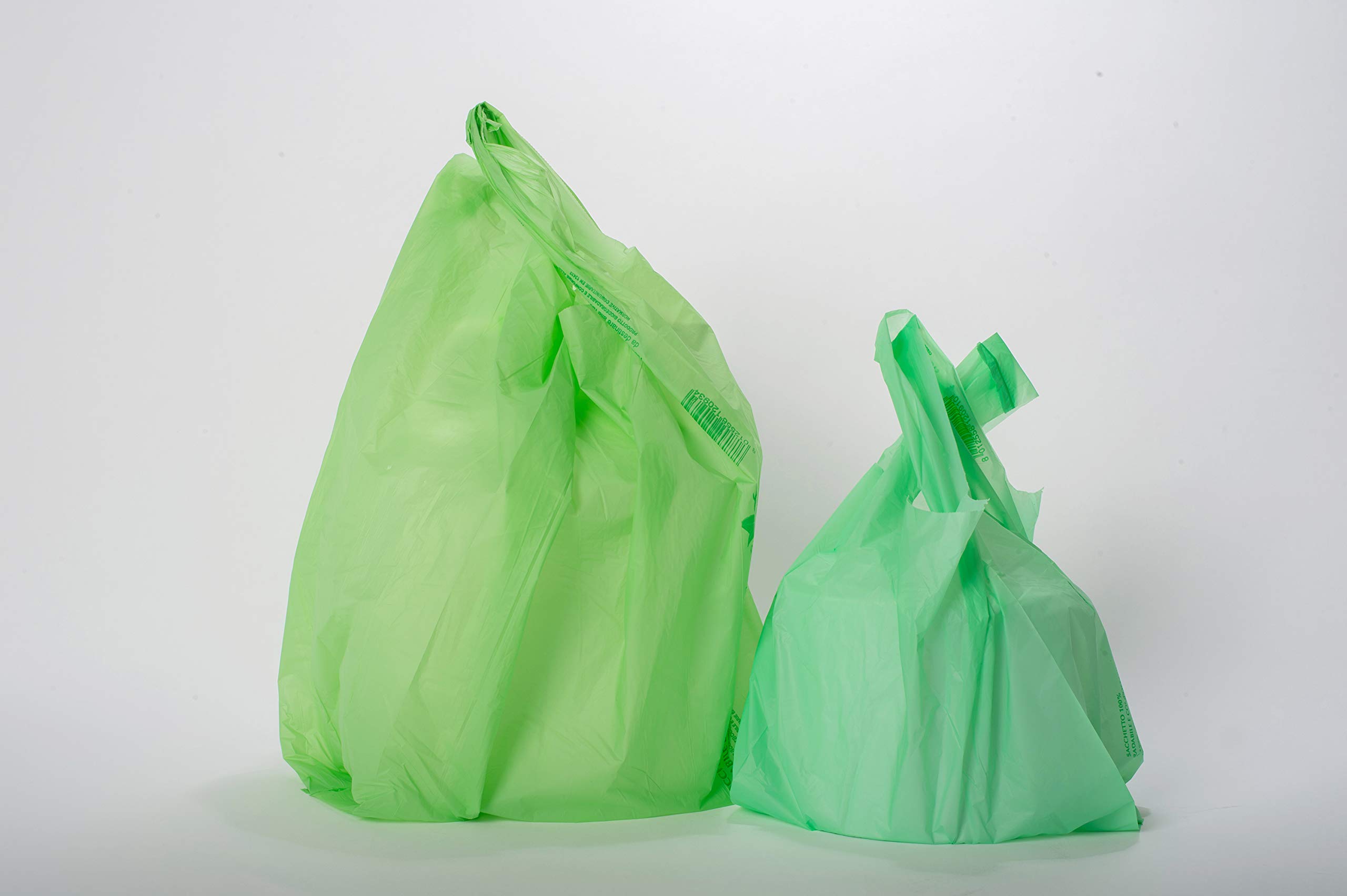 Shopper Eco Sacchetti Bio-Compostabili Verdi 35x65 Cm