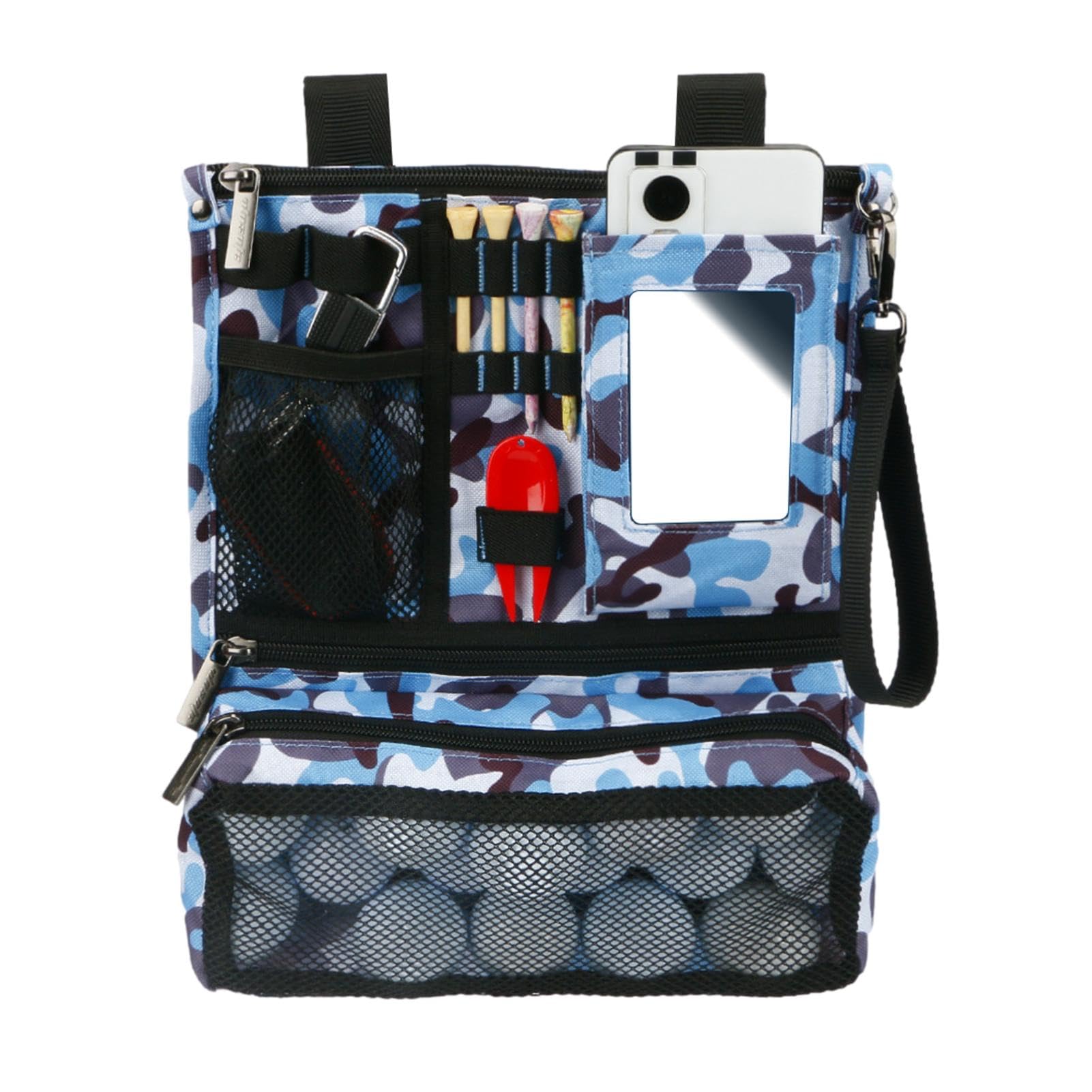 Custodia per borsa per palline da golf, custodia per borsa per da golf - Borsa per oggetti di valore con cerniera | borsa da golf per tee, organizer per sacca da golf, borsa pieghevole con m