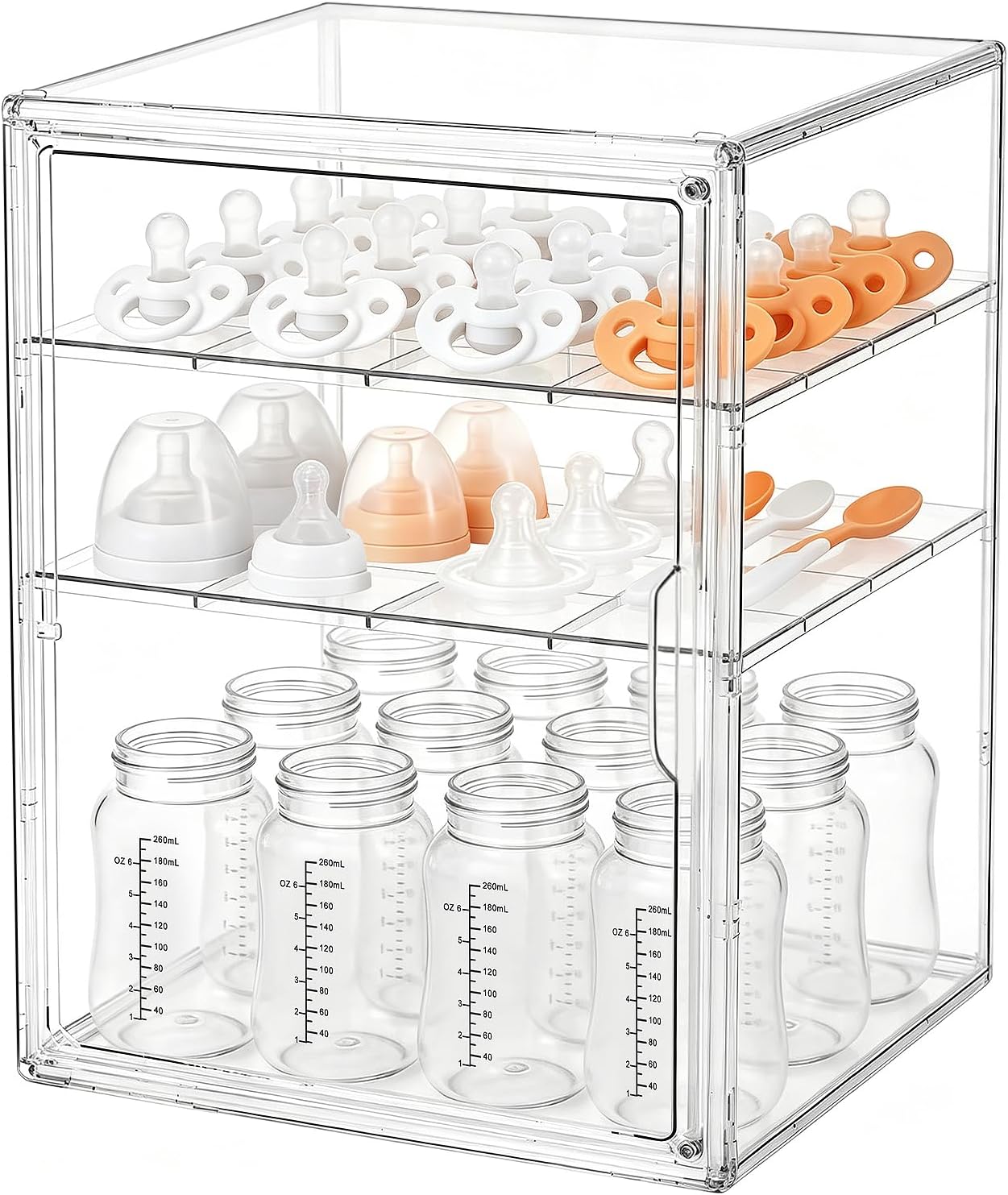 3‑Tier Clear Acrylic Baby Bottle Organizer