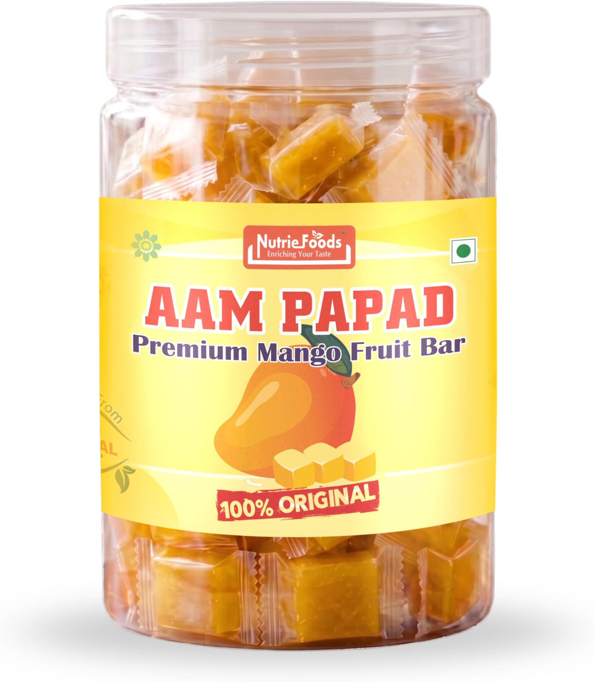 Nutriefoods Aam Papad | 100% Natural Fruit Candy | Premium Mango Fruit Bar, Mango Toffee Candy (400g)