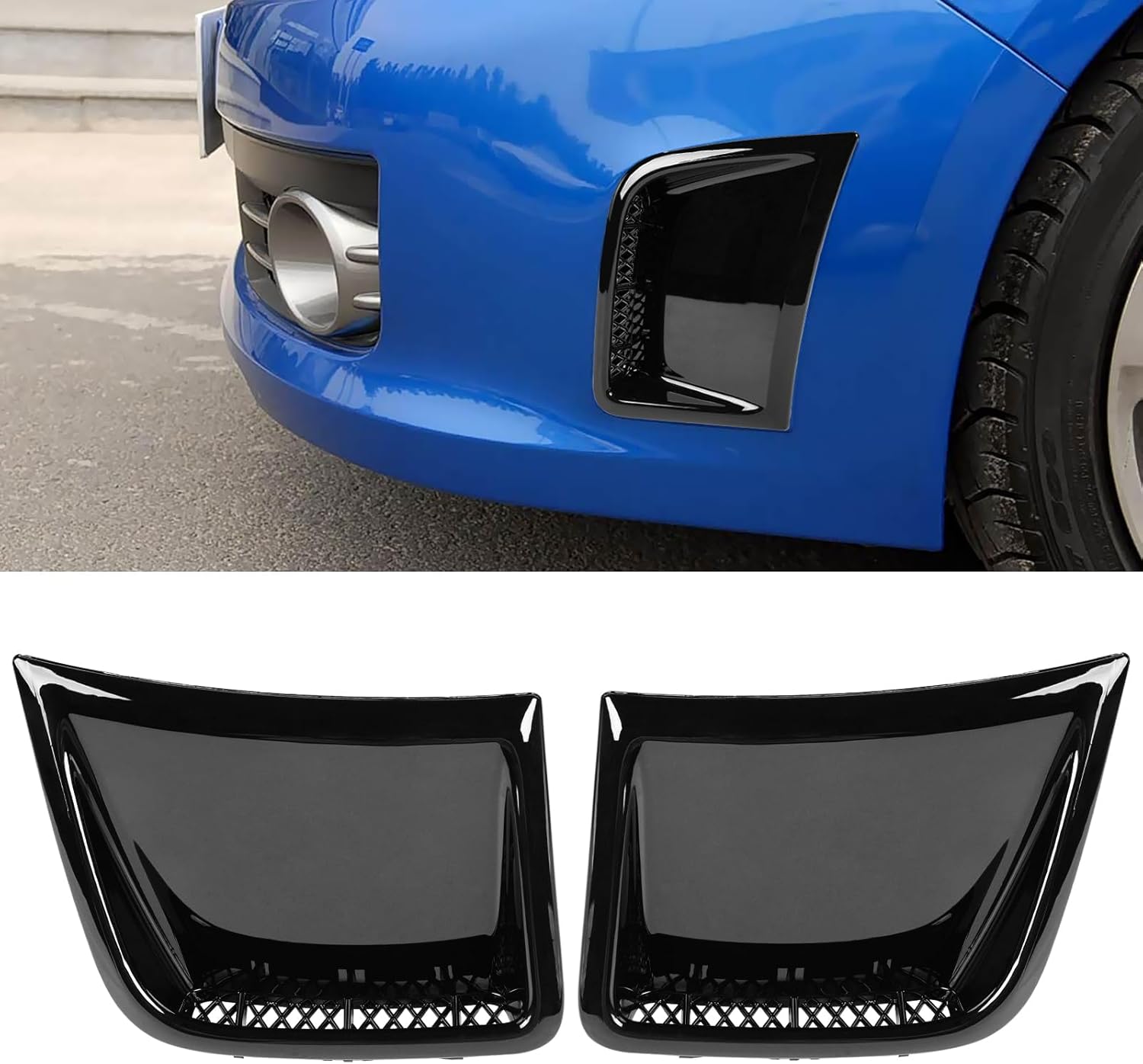Yumzeco 2PCS Compatible with Subaru Impreza Bumper Corner Cover WRX STI 2008 2009 2010 2011 2012 2013 2014, Replace for 57739FG010 57739FG020 Driver and Passenger Side Impreza Side Vents-Glossy Black