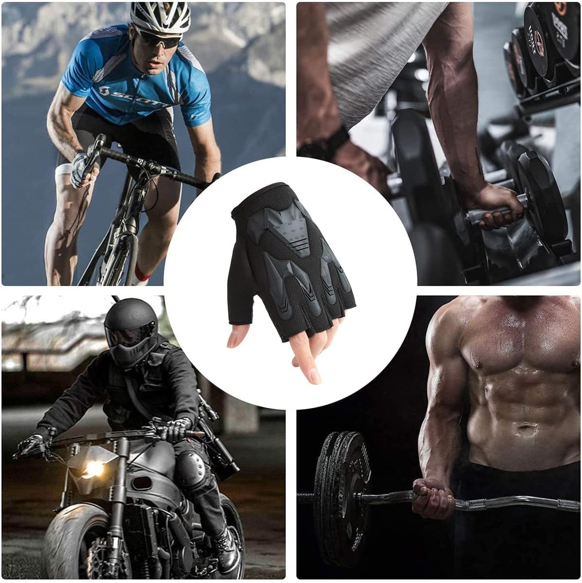 Lawaia Outdoor Sports Half Finger Tactical Glove Hard Knuckle Military for Men, Fingerless Airsoft Gloves Touchscreen for Motorcycle Combat Training Army Shooting Hunting (A) : Sports & Outdoors