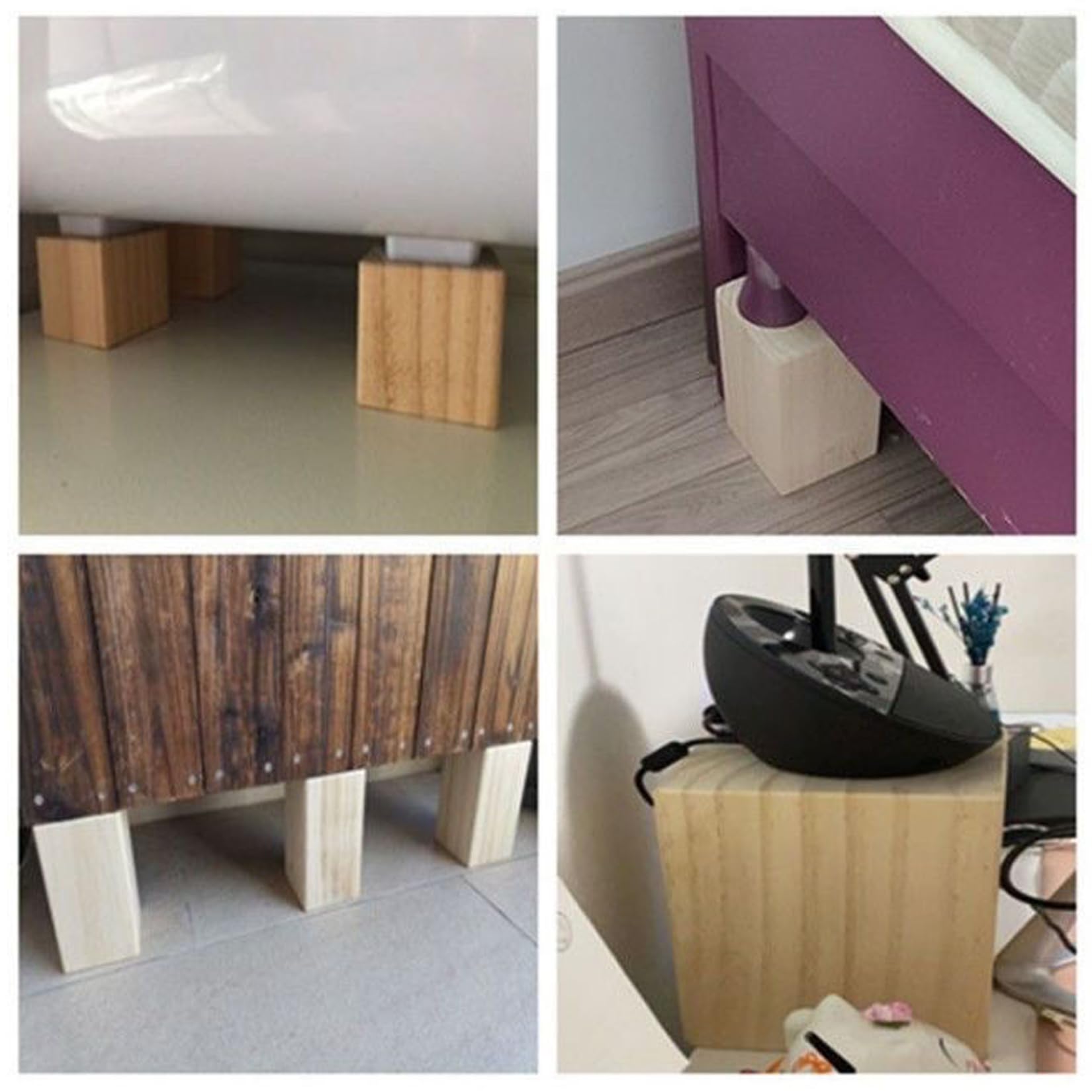 Elevador de Muebles de Madera,Patas para Sofas Elevadores para Camas Pies De Madera del Gabinete,para Estructura de Cama, Armario, Sofá,Set de 4