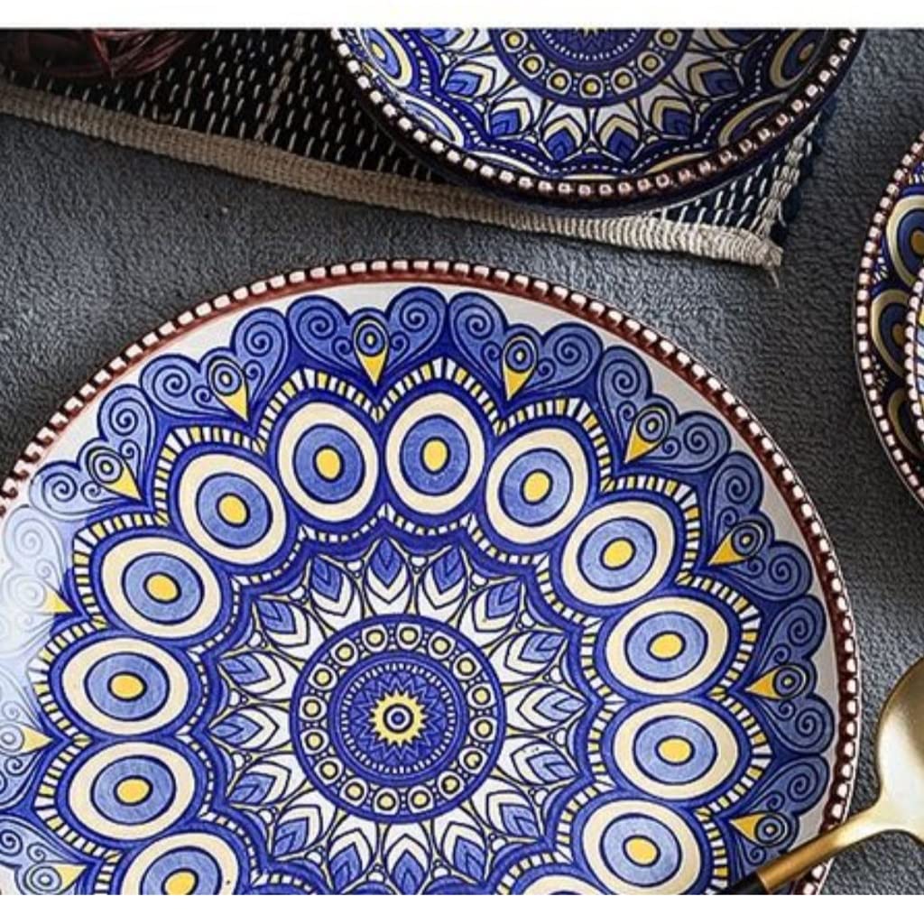Salaterka miska do makaronu salaterka miska ceramiczna miska na ryż dom spersonalizowana miska na chleb miska deserowa egzotyczny styl ręcznie rysowana miska kreatywna zastawa stołowa zupy i miski do sałatek (kolor: A)