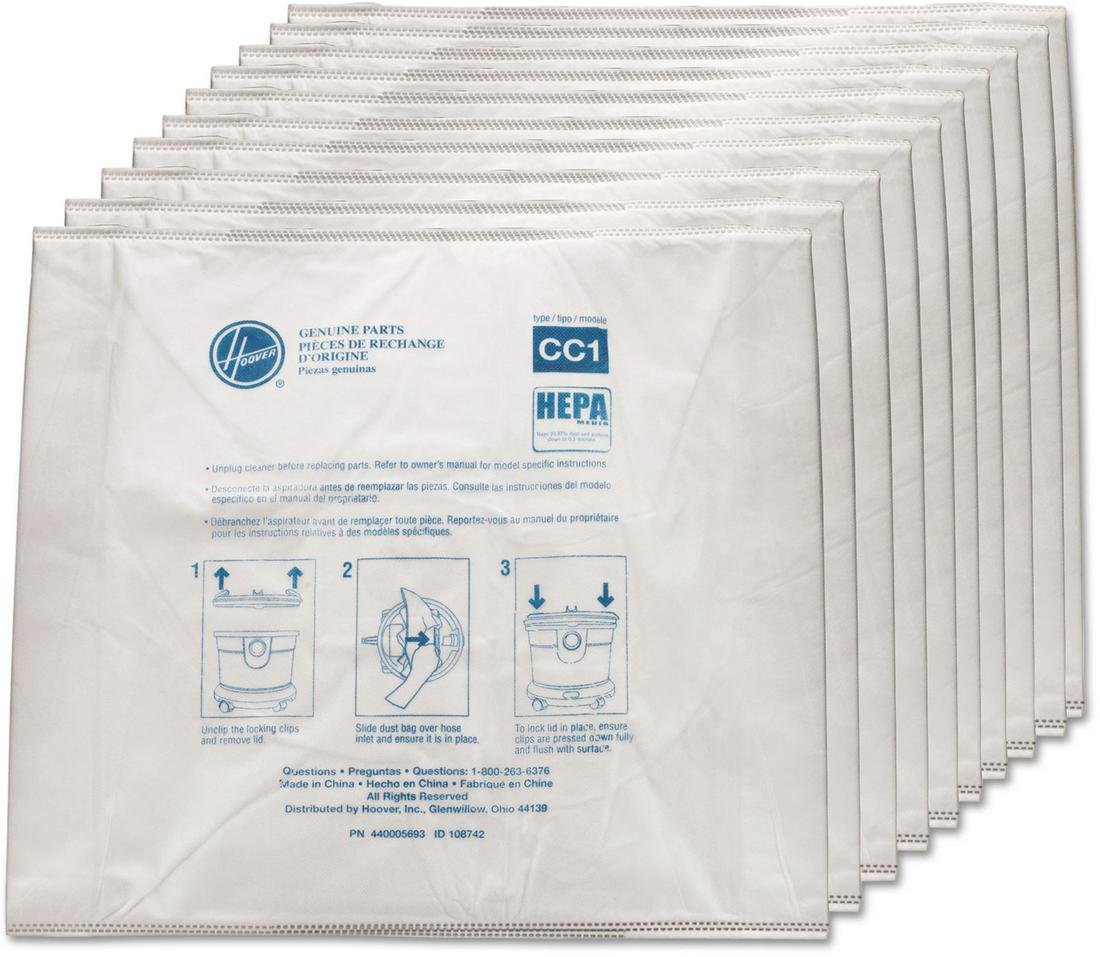 Hoover AH10163 2479323 Standard Bags for Hushtone Canister (Pack of 10)