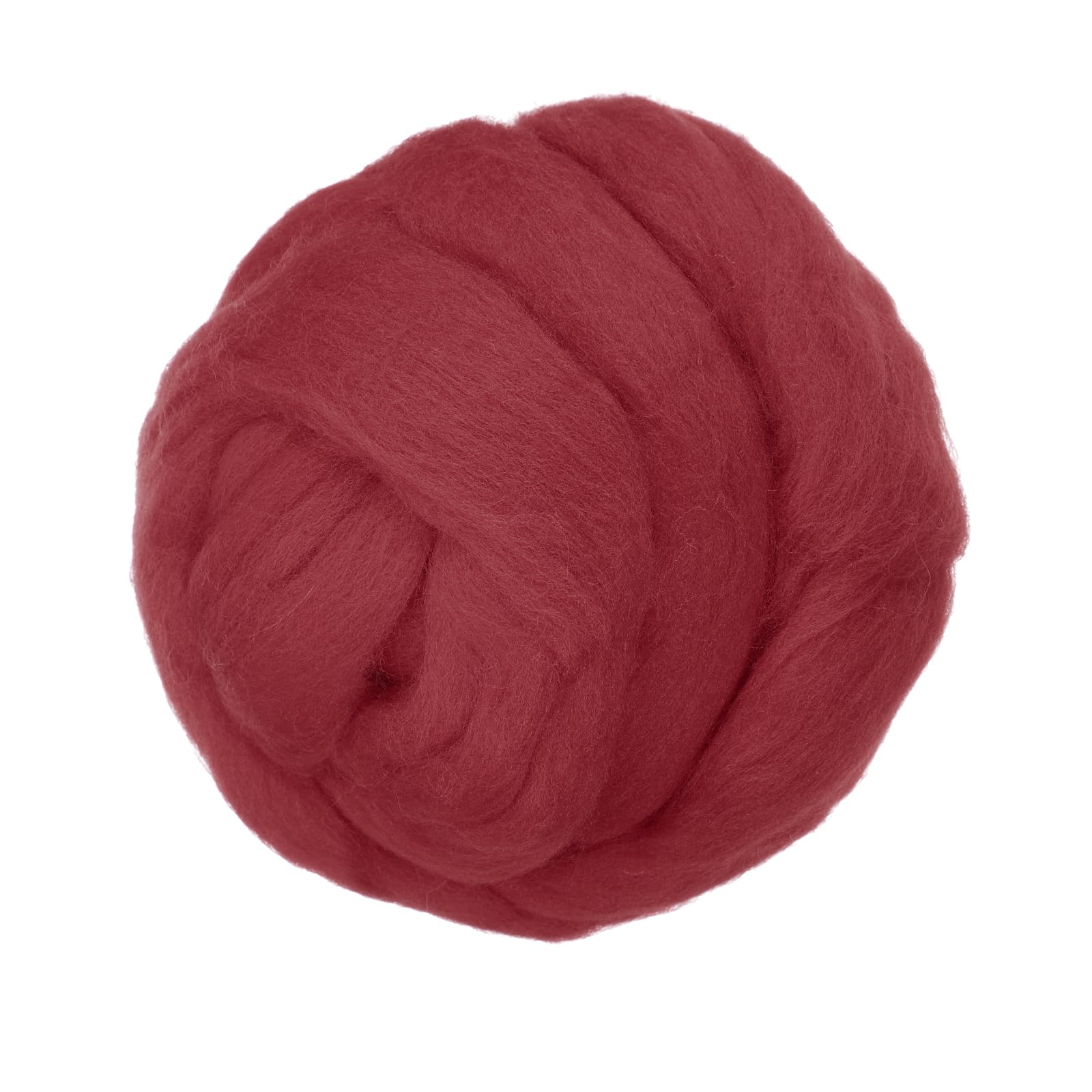 PATIKIL Wool Roving Yarn, 250G/8.8OZ Soft Felting Wool Pure Chunky Roving Yarn Bulk for Needle Felting Knitting Blanket Spinning Weaving DIY Craft, Wine Red