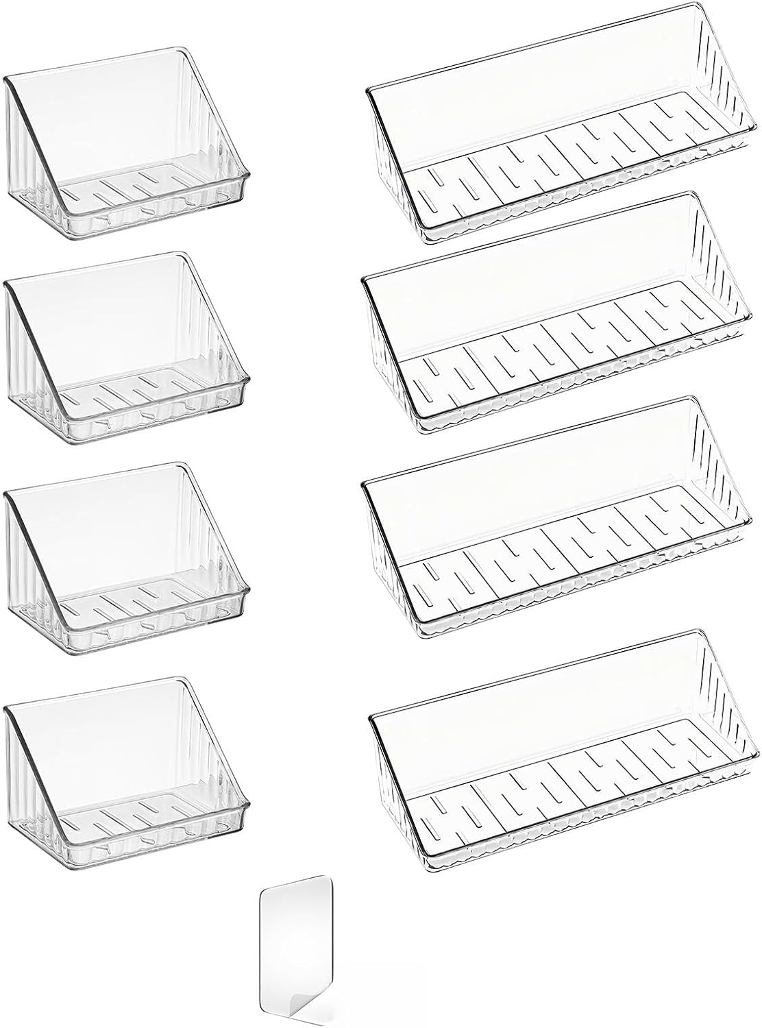 8 Pack Medicine Cabinet Organizer Shelves, Bathroom Makeup Organizer,Clear