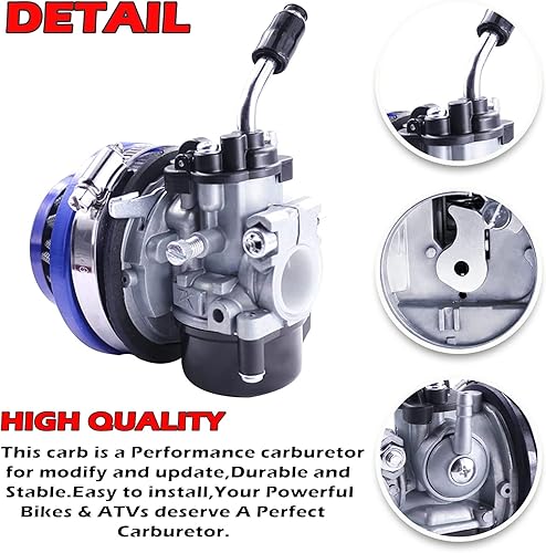 Miniatura 4 de Carburador de carreras de carbohidratos de 2 tiempos, 49 cc, 50 cc, 66 cc, 70 cc, 80 cc con filtro de aire para motor de 2 tiempos, motor de