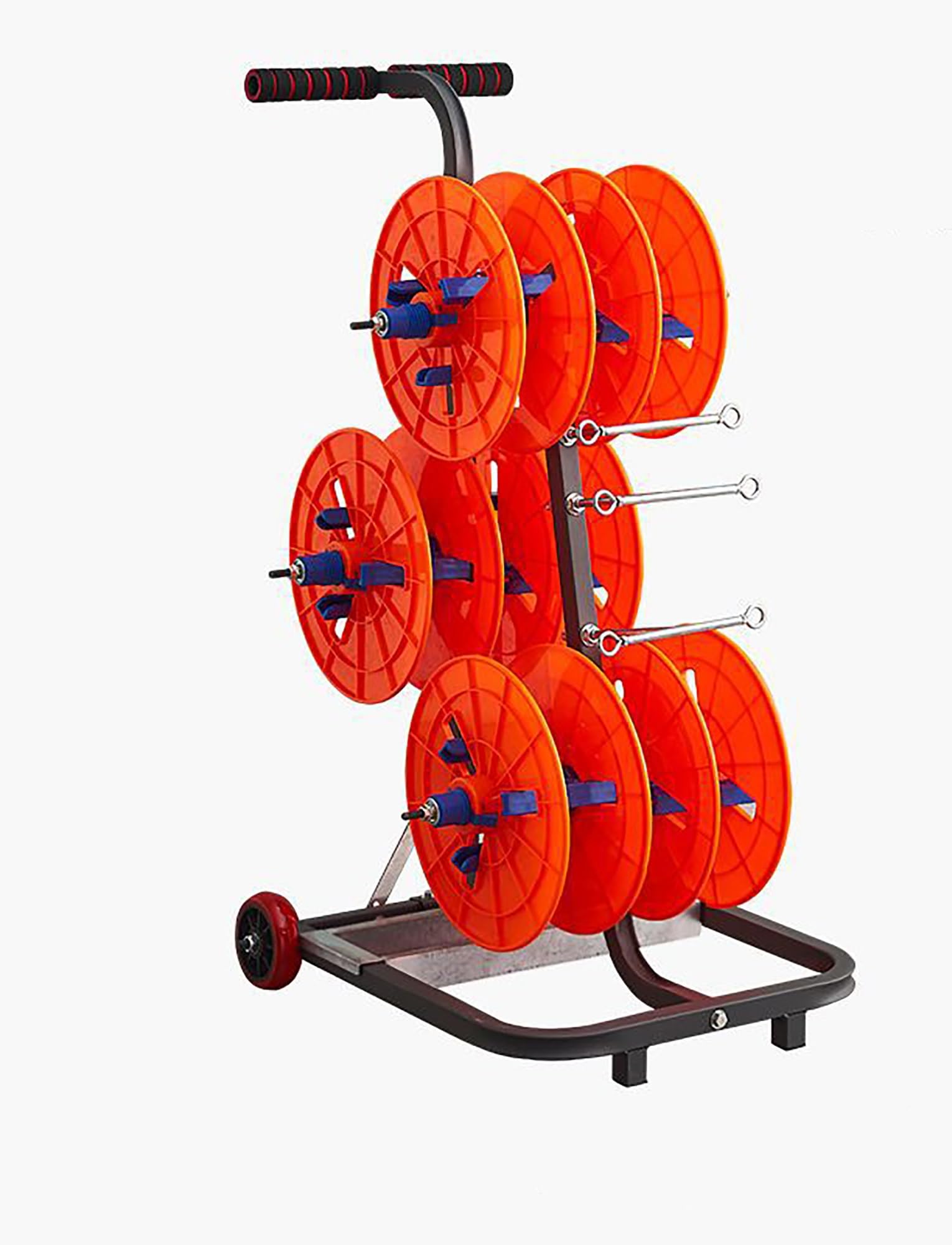 Distributeur de bobines à 6 axes sur roulettes pour atelier électrique