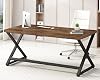 IBF Rustic Computer Desk, Farmhouse Home Office Desk, Industrial Wood Metal Work Desk for Writing Study, Vintage Minimalist Executive Workstation PC Gaming Table in Bedroom, Rustic Brown, 152 CM