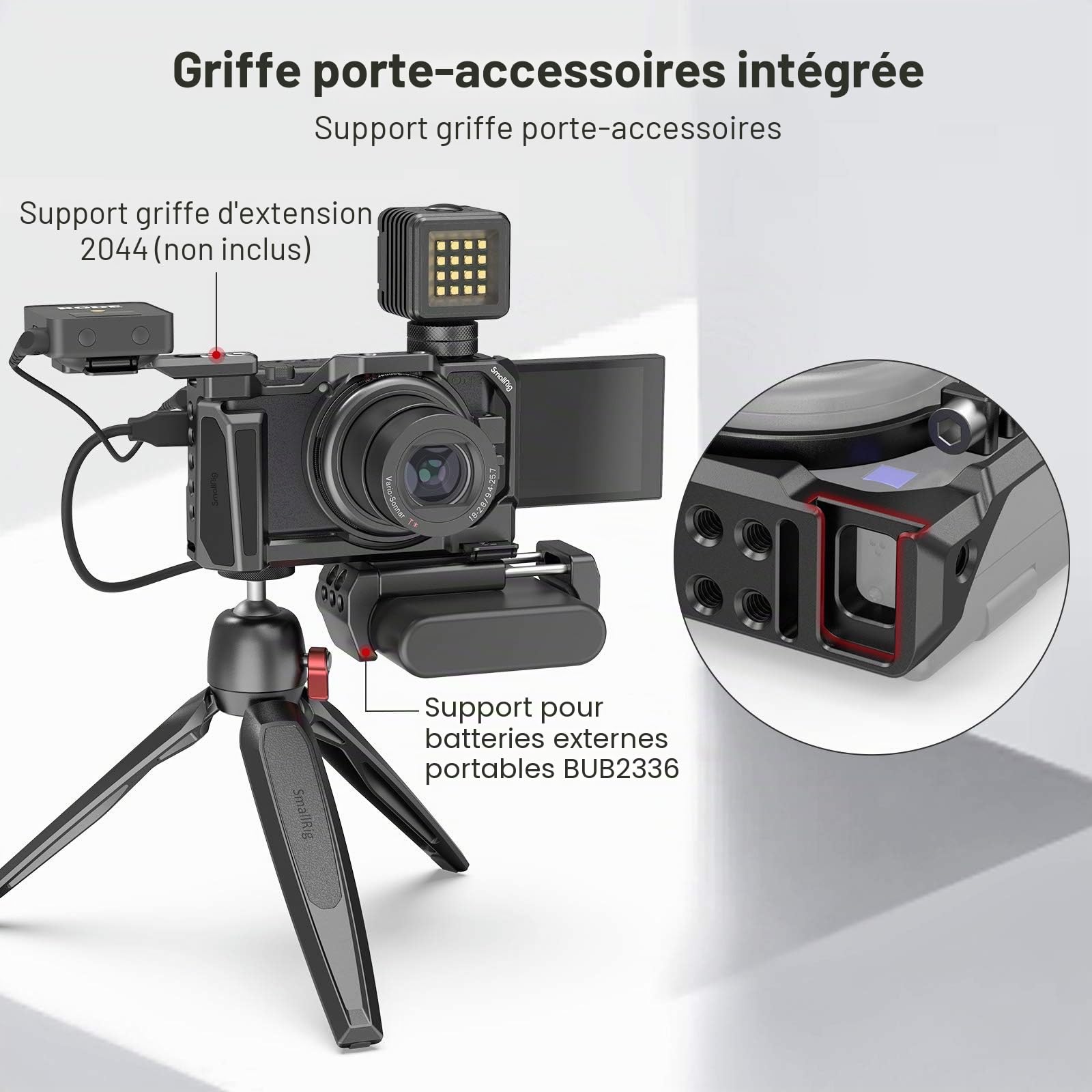 SMALLRIG Cage pour Sony ZV-1F, ZV1, ZV-1 II avec Cold Shoe Intégré - 2938