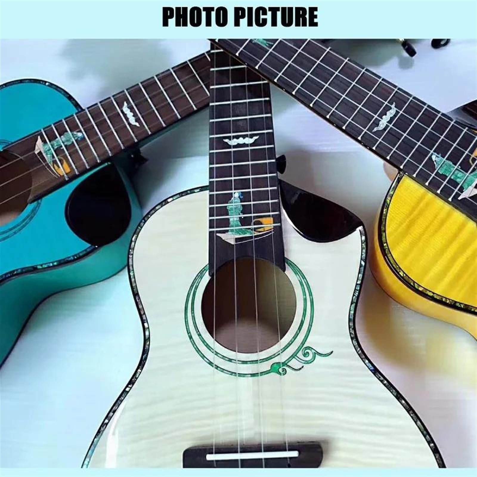 Ukelele De Concierto De 24 "Cuerpo Recortado 2A Tapa De Arce Tigre Canadiense Cuerdas De Cartón Japonés Brillante(3)