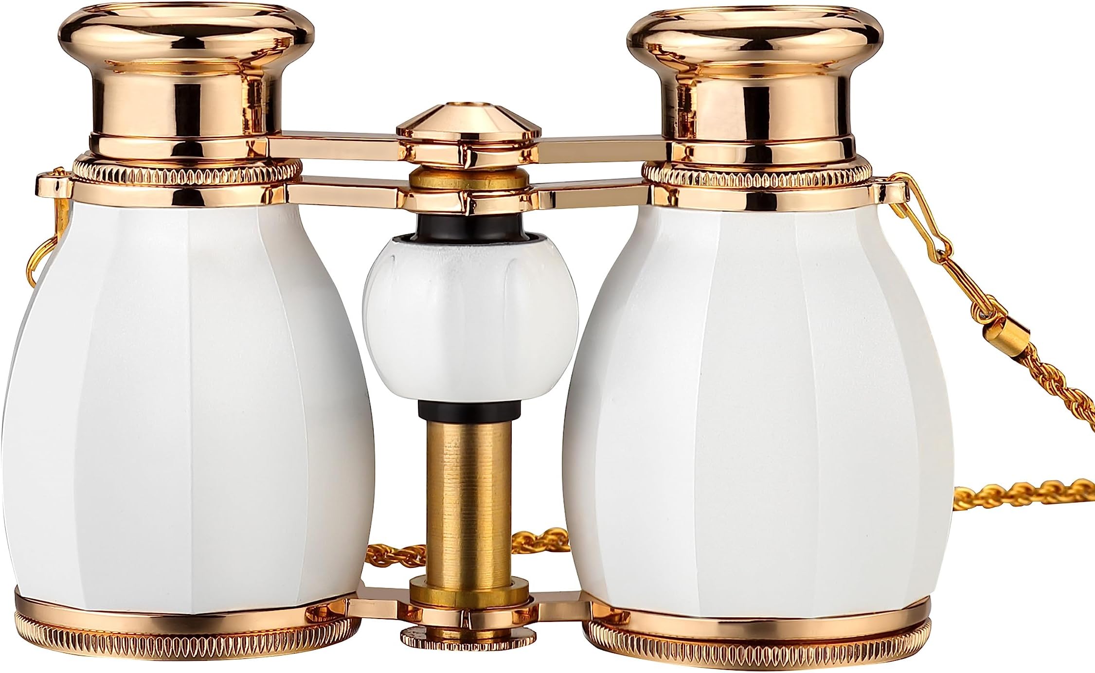Opera Glasses Binoculars for Women Adults 4X30mm Theater Glasses Compact Binoculars for Theater and Concerts Antique with Case Removable Chain White
