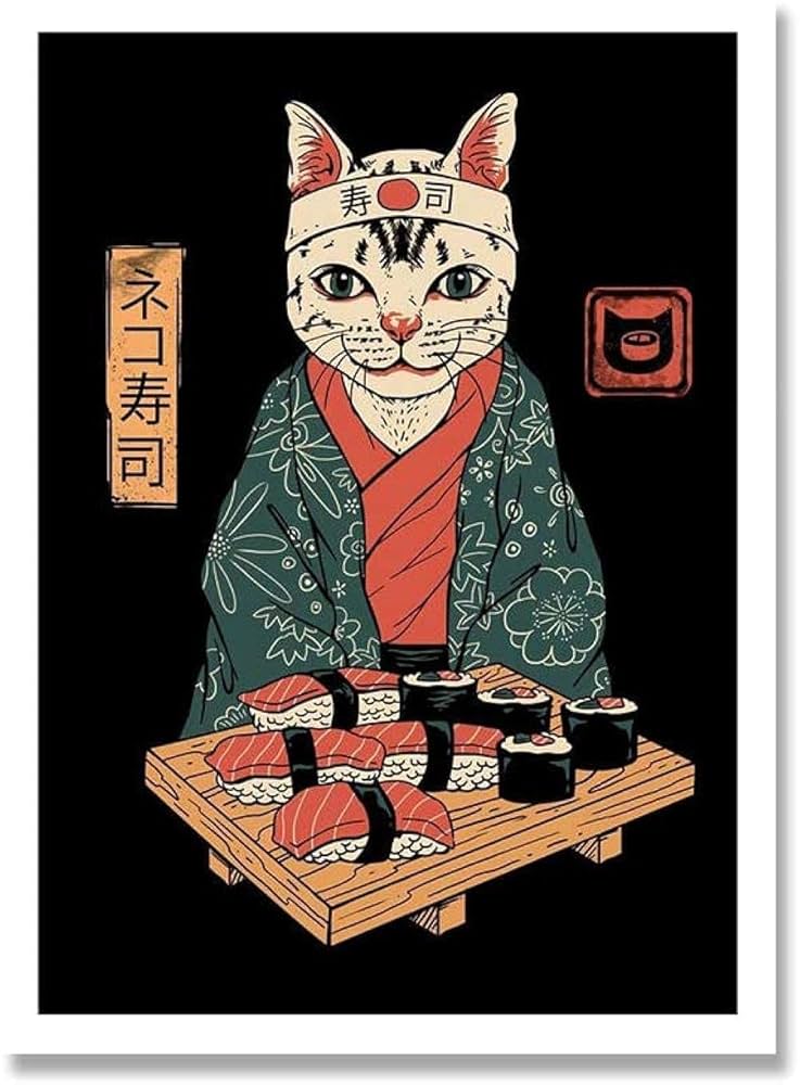 昭和レトロ　招き猫 猫と魚のデザインのアートパネル 3点セット 昭和レトロ 招き猫 猫と魚のデザインのアートパネル 3点セット